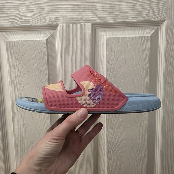 REEF Pink Blue Multicolor Oasis Double Nanna De Jong Beach Slip On Sandals Sz 8 - Picture 6 of 8